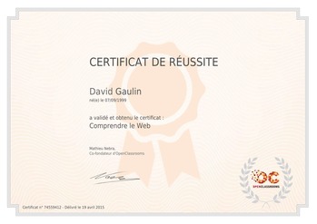 Certificat Comprendre le Web