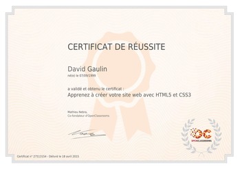 Certificat Html et Css